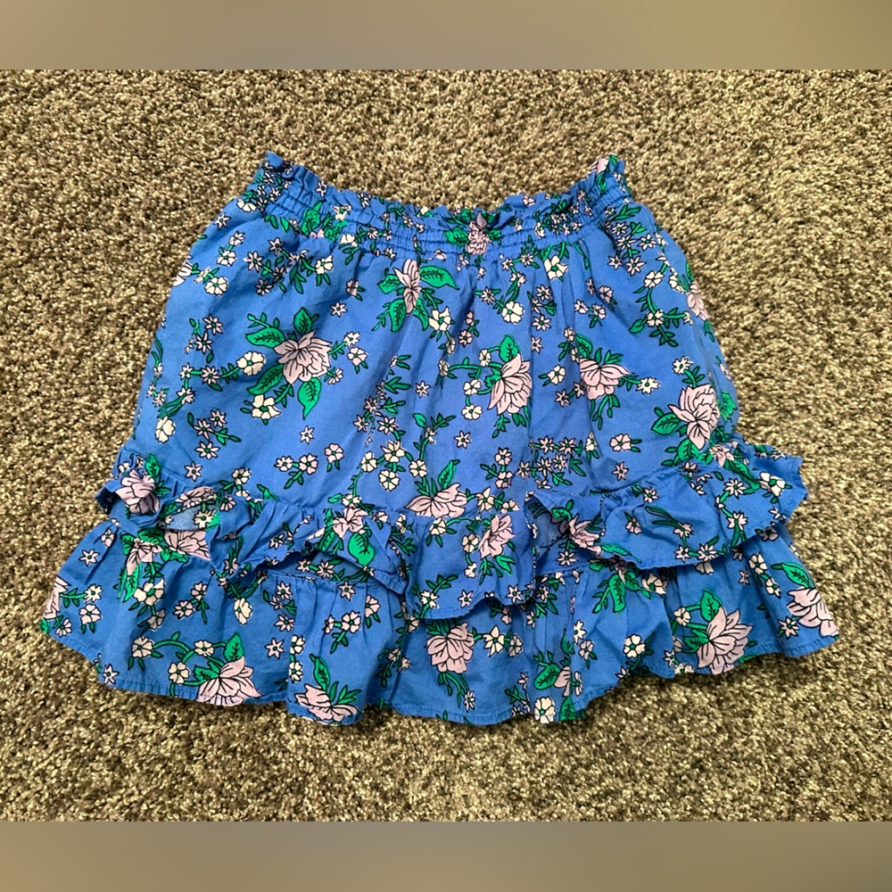 Floral Blue Kids Skirt(matching Mommy & Me print) 6-7 j crew